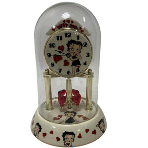 Vintage Betty Boop Anniversary Clock, Collectible, 2010 White & Red (UNTESTED)